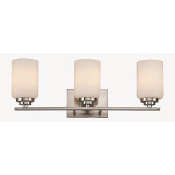 70523 BN-Trans Globe Lighting-Mod Space - Three Light Bath Bar  Brushed Nickel Finish with White