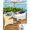 thumbnail image 5 of Boanket Outdoor Tablecloth with Umbrella Hole for Patio/Picnic/Party/Camping, Christmas Blue Snowman Waterproof Table Cloth Rectangle Table Cover Washable, Xmas Snowflake Winter (52"x 70"), 5 of 7