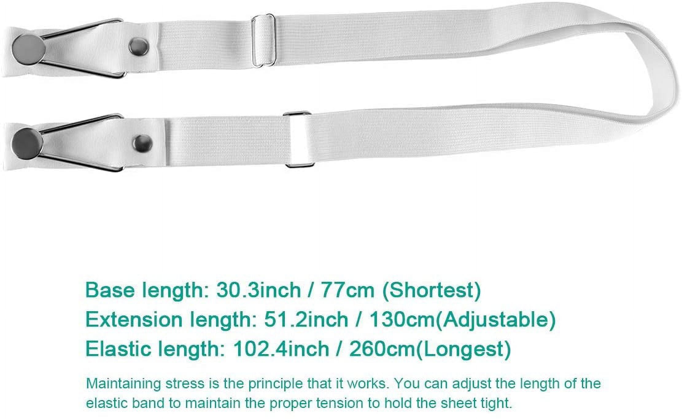 Gpct Fitted Bed Sheet Suspender Strap. Bed Sheet Fasteners Clippers, 4 Pcs Adjustable Crisscross Elastic Gripper Holder Clip for Mattress Covers, Sofa