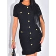 thumbnail image 3 of Women'S Dress Short Sleeve Elegant Wedding Cocktail Bodycon Midi Fishtail Dresses, 3 of 5