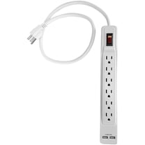 STANLEY 30024 PowerMAX 6-Outlet Power Strip with USB Ports, 2.5-Foot Cord