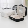 thumbnail image 4 of Travel jewelry box, portable jewelry box with mirror, jewelry box for necklaces, bracelets, rings, earrings-White, 4 of 5