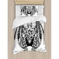 thumbnail image 3 of Ambesonne Kraken Cthulhu Monster Evil Fictional Cosmic Monster in Woodblock Style Illustration Duvet Cover Set, 3 of 3