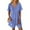 Blue #017, variant on Summer Rompers for Women One Piece Short Sleeve V Neck Tshirt Romper Flowy Pleated Wide Leg Jumpsuits with Pockets, M