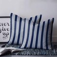 thumbnail image 2 of 16x16 Pillow Covers Set of 2, Striped Navy Blue Square Throw Pillow Covers for Couch/Sofa/Living Room, Farmhouse Line Stripes Classic Decorative Soft Pillowcases for Couch Throw Pillows, 2 of 7