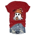 thumbnail image 5 of CAUYDY Women Boo Ghost Halloween Shirt Funny Halloween Tshirts Short Sleeve Graphic Tee Tops(Z02-Red,XL), 5 of 5