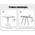 thumbnail image 6 of Round Dining Table with Natural Wood Finish and Metal Base - Modern Mid-Century Style, 6 of 10