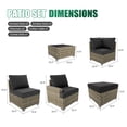thumbnail image 2 of Clouddwell 9 Piece Outdoor Sectional Set with Swivel Rocker Chairs of 2, Wicker Rattan Patio Conversation Sets, Black, 2 of 6
