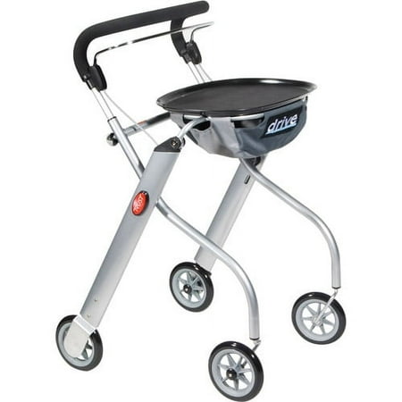 Let's Go Indoor Lightweight Mobility Walker Rollator-Color:Silver