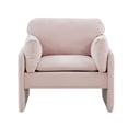thumbnail image 4 of MEXIYA Gabrielle Modern Pink Textured Velvet Upholstered Accent Chair Living Room Chairs with Soft Cushion, 4 of 6