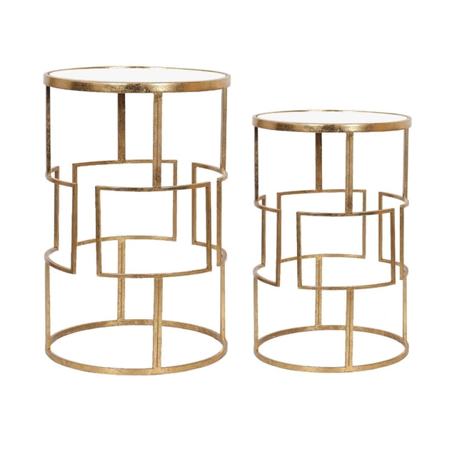Mesa Lateral Tours Dorado - Kessa Muebles