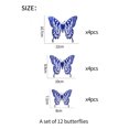 thumbnail image 6 of EDHITNR 12PCS Metal Texture Hollow Wall Sticker, Removable Reusable Butterfly Wall Decals for Room Decor, Peel Stick Wall Art for Bedroom Nursery Wedding Background Home Decoration, Blue, 6 of 6