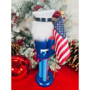 Santa's Workshop Marine Nutcracker with Flag - 14