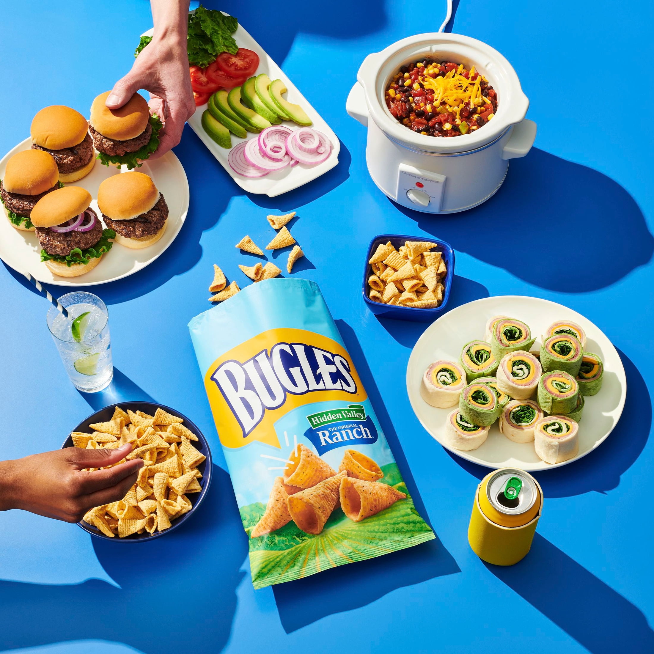 (3 pack) Bugles Crispy Corn Snacks, Hidden Valley Ranch Flavor, Snack Bag, 7.5 oz