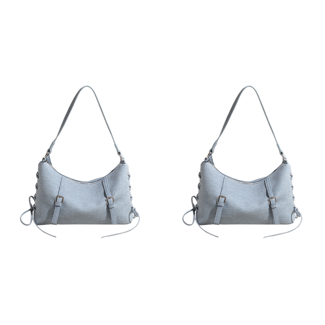 Bolso Bandolera para Mujer Con Lazo Piel Sintética El () Azul