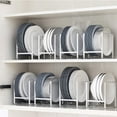 thumbnail image 5 of Stylish Plate Organizer Rack Metal Vertical Dish Storage Shelf, 5 of 5