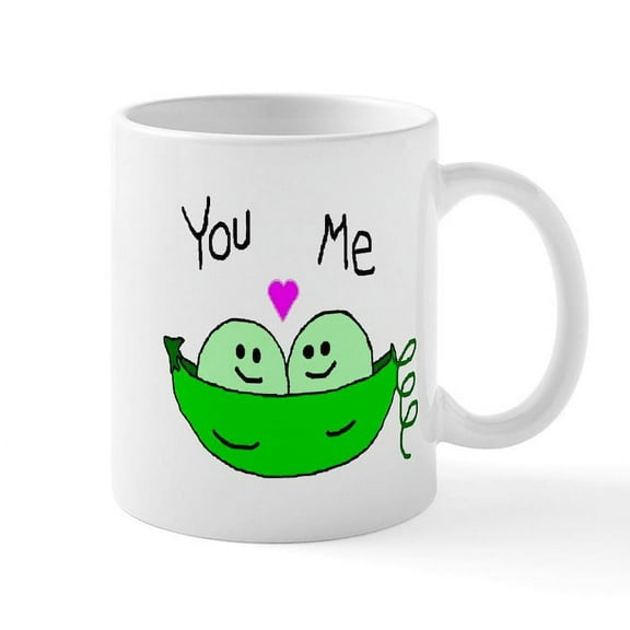 CafePress - Peas In A Pod Mugs - 11 oz Ceramic Mug - Novelty Coffee Tea Cup