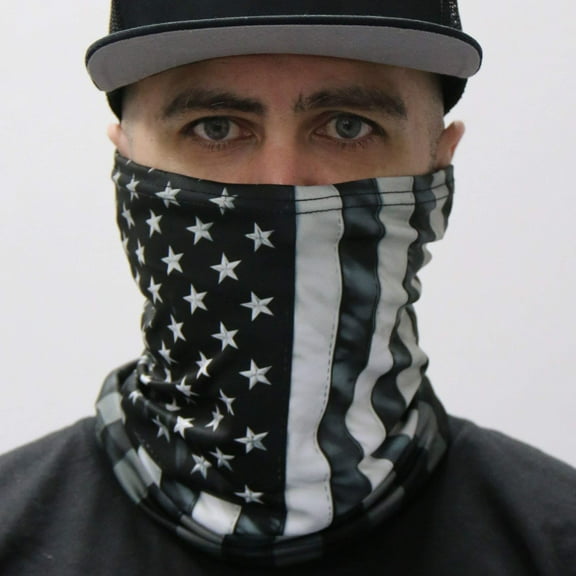 TUBE GRAY FLAG NECK GAITER MASK - GRAY FLAG Reusable Neck Warmer Breathable Face Cover NECK GAITER MASK