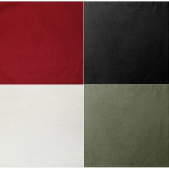 4 Pack - Solid Cotton Biker Sport Bandanas (27" x 27")