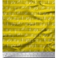 thumbnail image 1 of Soimoi Yellow Silk Fabric Notes Musical Instrument Decor Fabric Printed Yard 42 Inch Wide, 1 of 3