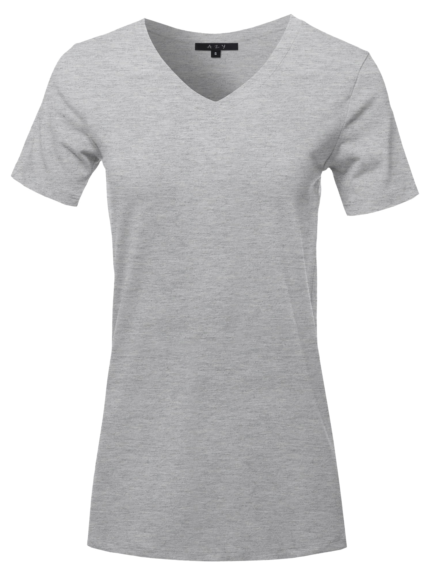 A2Y Women's Basic Solid Premium Cotton Short Sleeve V-neck T Shirt Tee ...