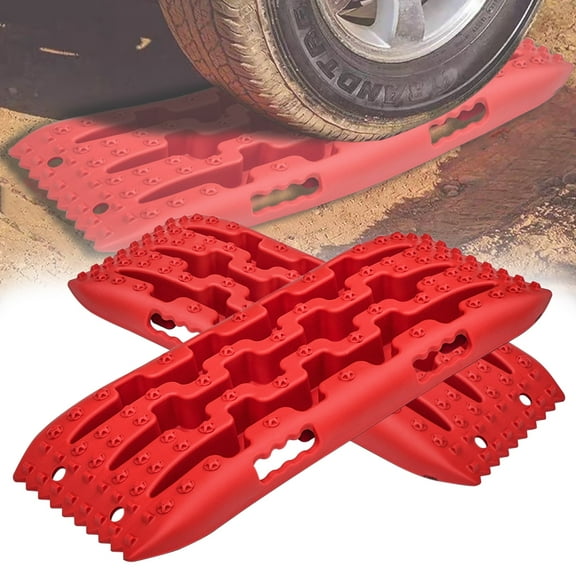 2 PCS Recovery Tracks Sand Mud Snow Traction Boards Off-Road Mat Tire Ladder 4WD