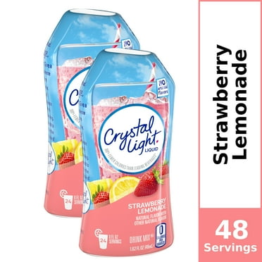 (2 Pack) Crystal Light Strawberry Lemonade Sugar Free, Caffeine Free Liquid Water Enhancer, 1.62 fl oz Bottles