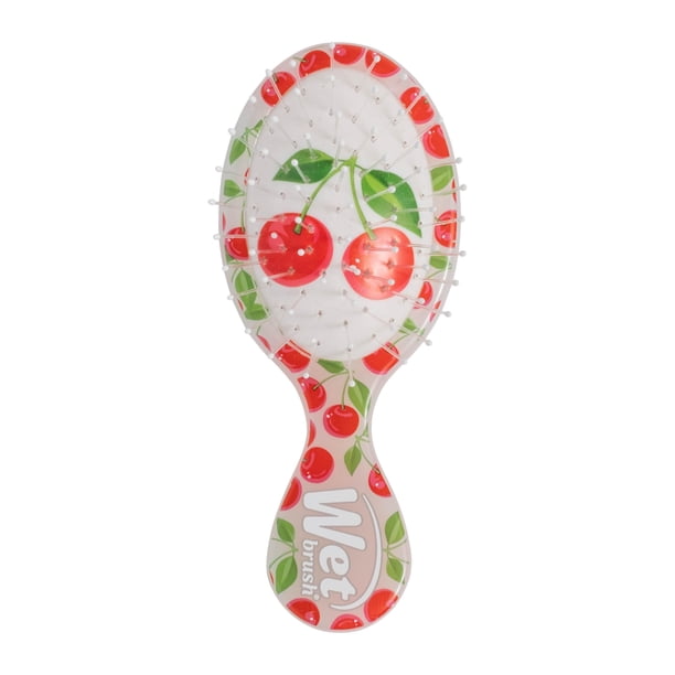Wet Brush Mini cepillo desenredante para el cabello Cereza (Tutti Fruity) Cepillo desenredante de viaje Cerdas IntelliFlex ultrasuaves que se deslizan a través de enredos con facilidad Sin dolor Todo