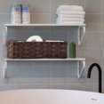 thumbnail image 6 of Multiuse Hand Woven Plastic Wicker Basket with Divider for Organizing,Rustic Farmhouse Bathroom Decor,Countertop Organizer Storage,14.4x6.1x4.3inches, 6 of 16