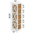 thumbnail image 6 of eHemco Hampton Meadows 5 Tier X-Side Corner Storage Cabinet with 5 Wicker Baskets, White, 6 of 8