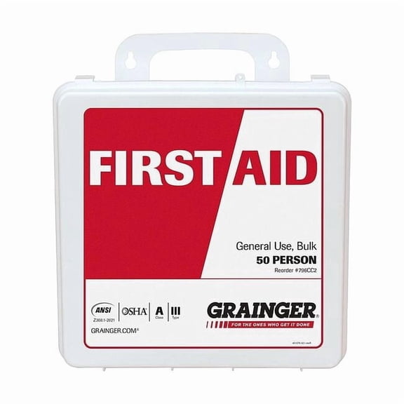 First Aid Kit and Housing, Plastic 184 Components, 50 People Served