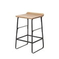 thumbnail image 2 of Mercana Conan 25" Seat Height Brown Wood Seat Black Metal Base Stool, 2 of 6