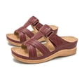 thumbnail image 1 of vintage Womens Platform Sandals Slip On Open Toe Comfortable Strappy, 1 of 8
