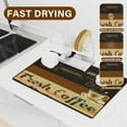 thumbnail image 4 of Coffee Bar Mat Super Absorbent Drying Coffee Mat with Non-slip Rubber Backed for Countertops, Coffee Bar Accessories Decor with Coffee Cup Pattern for Kitchen Counter, 16"x24", 4 of 6