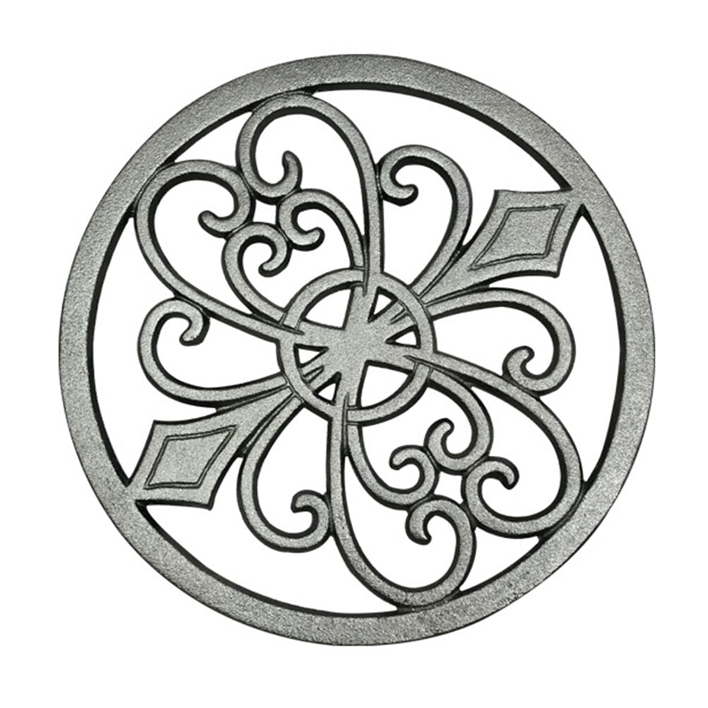 Thick Cast Iron Trivet Decorative Round Trivet Mat Heat Insulation Pads with Vintage Pattern for