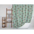 thumbnail image 6 of S4Sassy Green Leaves,Rose & Miosotis Floral Waterproof Bathroom Shower Curtain With Roller Rings Hook-60 x 84 Inch, 6 of 6