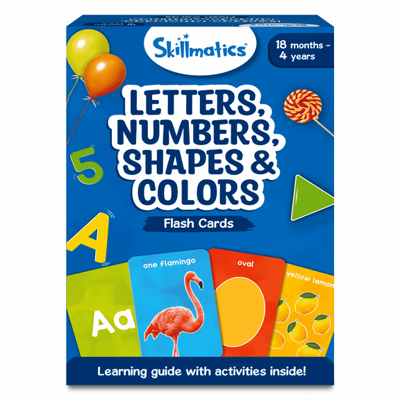 Skillmatics Thick Flash Cards for Kids and Toddlers, Letters, Numbers, Shapes & Colors, Montessori Toys, Preschool Learning Activities