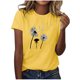 thumbnail image 1 of Blusas de Manga Corta para las Mujeres Divertida Impresión Cuello Redondo Camiseta Vintage, Blusas de Primavera para las Mujeres, 1 of 5
