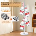 thumbnail image 4 of Coat Rack Stand with Natural Marble Base, Solid 201 Stainless Steel Coat Rack Freestanding, Modern Coat Racks, Heavy Duty Metal Standing Coat Tree Hanger for Jacket, Bag, Entryway, Office, 4 of 8