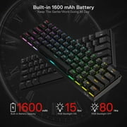 Redragon K530 Pro Draconic Wireless 60% Mechanical Keyboard, Black