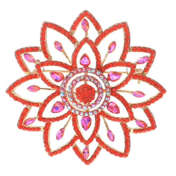 Large Crystal Flower Brooch