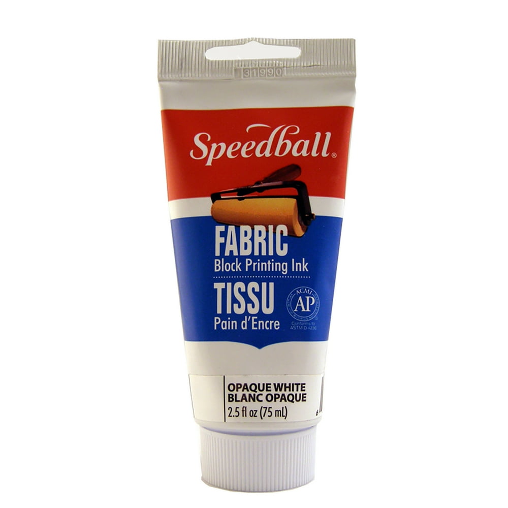 Speedball Printing Ink for Fabrics, 2.5 oz., Opaque White