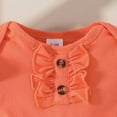thumbnail image 6 of TOWED22 Baby Girl Playtime Outfits Romper Bodysuit Jumpsuit Shorts Set 3Pcs Clothing Orange,9-12 M, 6 of 9