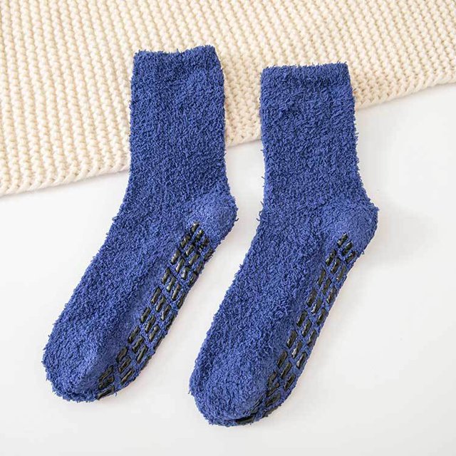 Calcetines de terciopelo coral para hombre otoño e invierno más terciopelo acolchado medio terciopelo color sólido calcetines dispensadores calcetines de tubo cálidos que no se caen Terciopelo