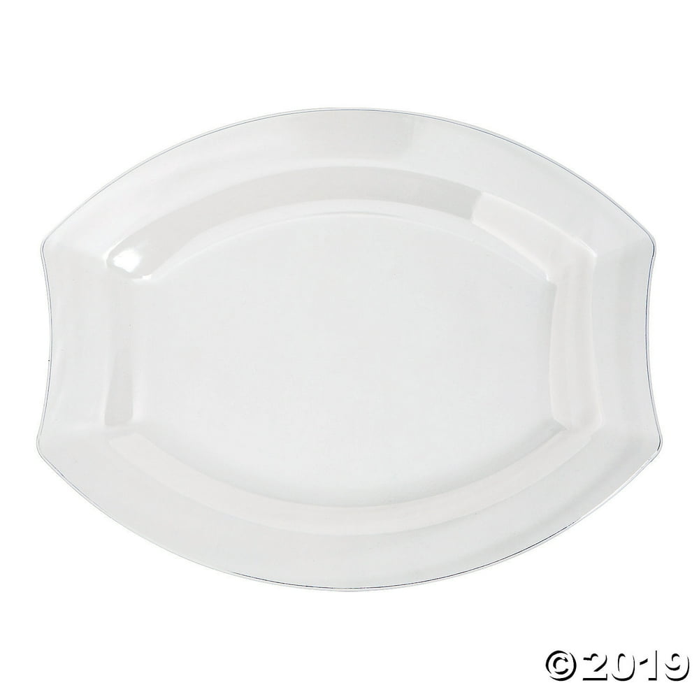 Clear Royalty Premium Plastic Oval Dinner Plates