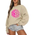 thumbnail image 1 of Jienlioq Hauts de Sortie pour Femmes Mode Femmes Col Rond Manches Longues Imprimé Chandail en Molleton Ample Blouse Hauts Offres Cyberlundi, 1 of 5