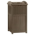 thumbnail image 5 of Suncast 73 Gallon Deck Box & Wicker Trash Hideaway Outdoor Garbage Bin, Java, 5 of 7