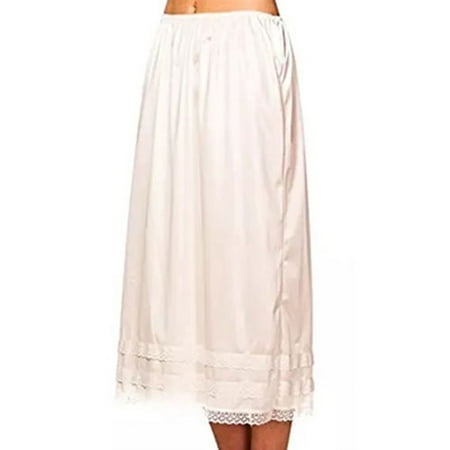 

Imcute Women Under Long Skirt Dress Waist Half Slip Lace Petticoat