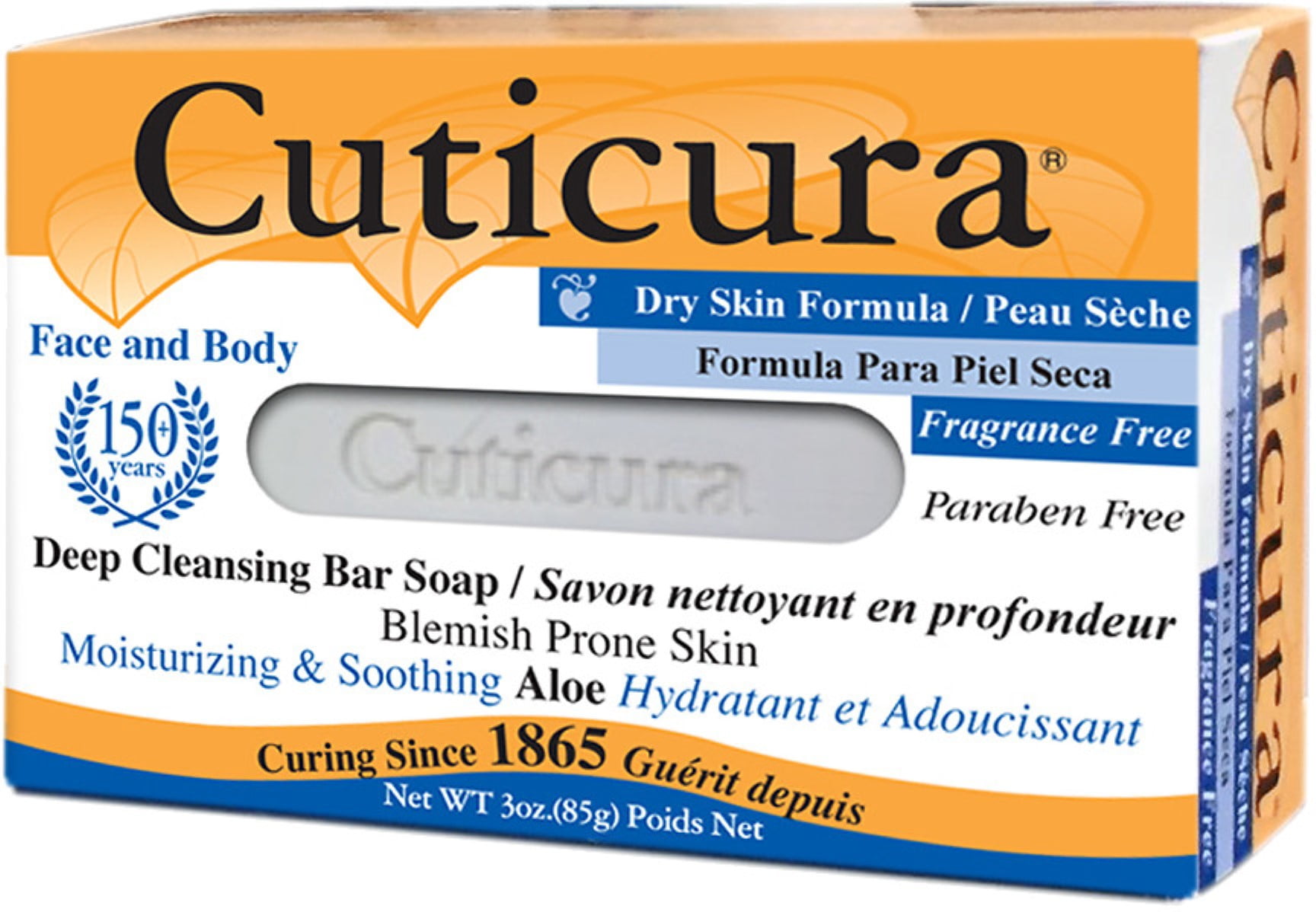 Cuticura Dry Skin Formula Bar Soap, Moisturizing & Soothing Aloe, 3 oz