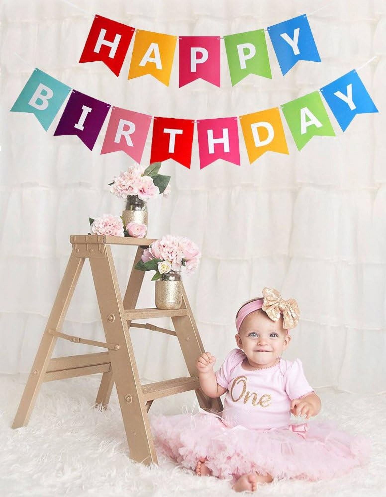 Happy Birthday Pink Stitched Garland – 1,5 M Lange Girlande Aus Folie